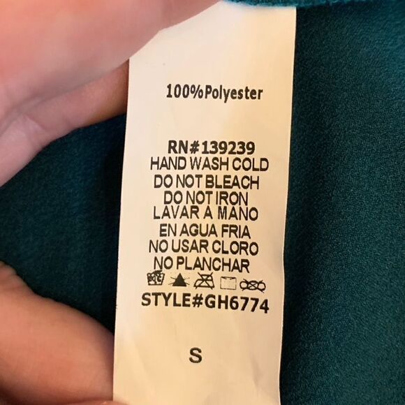 Fab’rik Green Strapless Dress Sz S - Picture 4 of 5